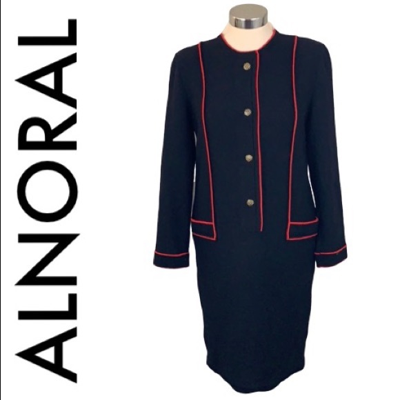 Alnoral Dresses & Skirts - ALNORAL BLACK RED KNIT DRESS SIZE MEDIUM